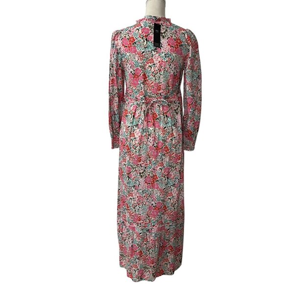 M&S Collection Floral Long  Maxi Long Sleeve Cottage Prairie Dress Size 8‎ - Picture 7 of 11